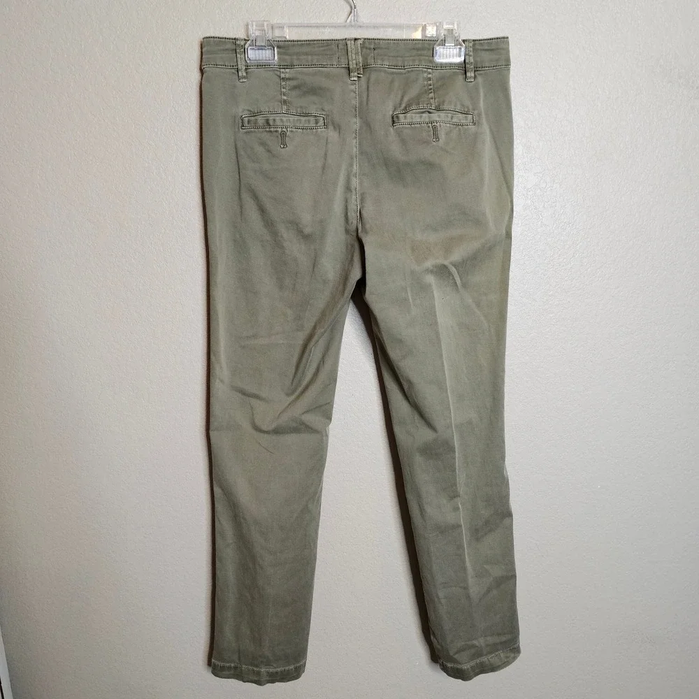 CHINO by Anthropologie Olive Green Relaxed Fit Pants Navy/Orange Side Stripe 30 - Picture 4 of 9
